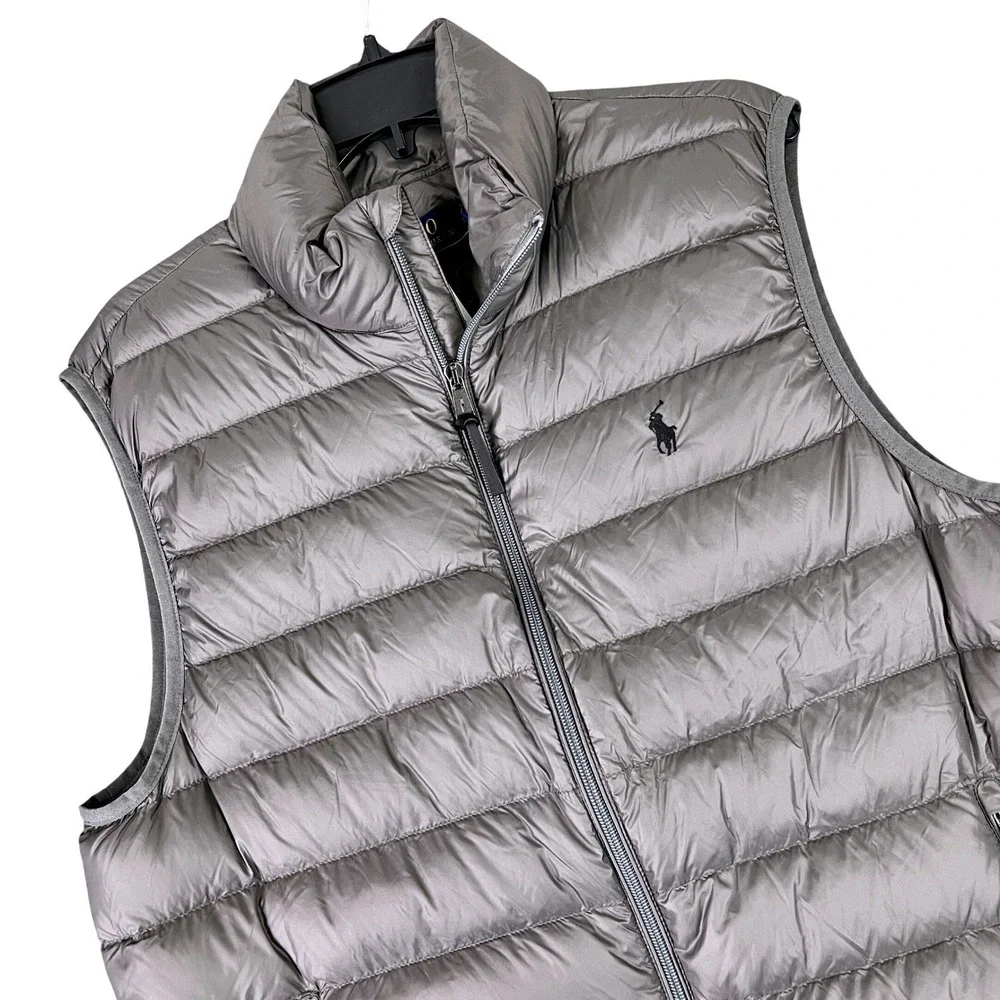 Polo Ralph Lauren Down Quilted Puffer Vest Mens L Full Zip Pony Winter‎ Layering